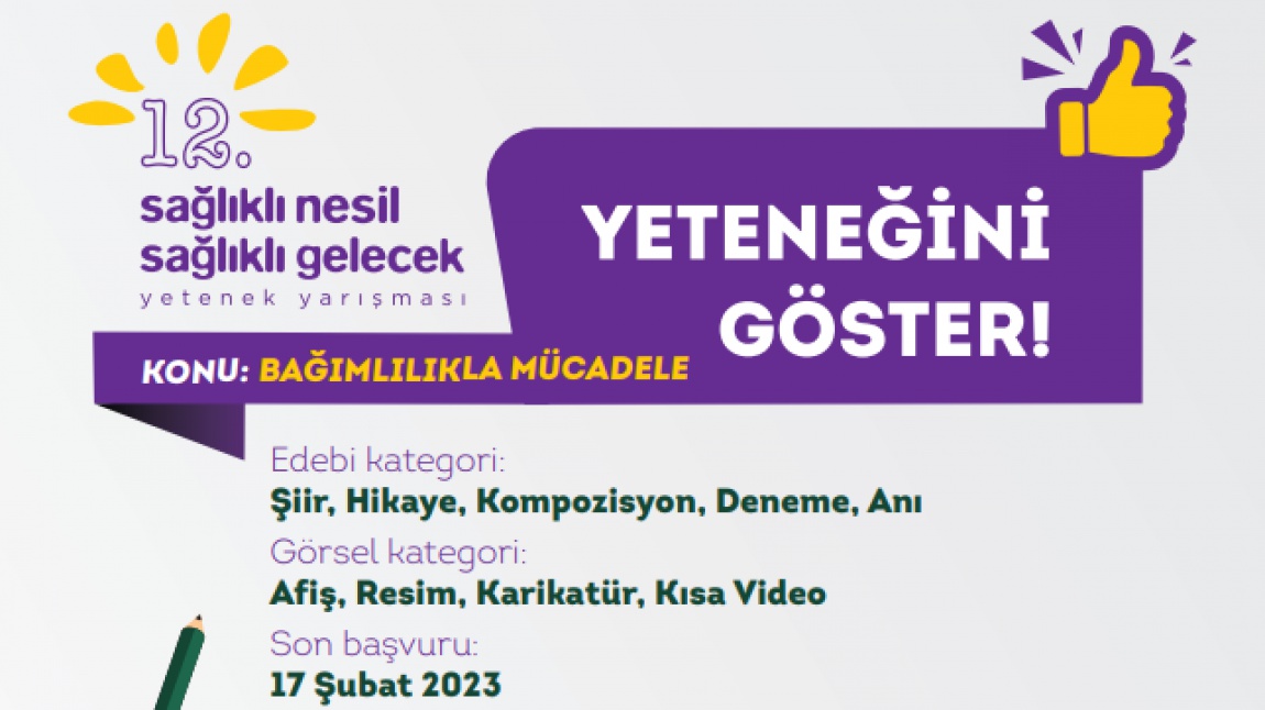 MEB ve Türkiye Yeşilay Cemiyeti İş Birliğinde Düzenlenen ''Sağlıklı Nesil, Sağlıklı Gelecek'' Yarışması Başvuruları Başladı