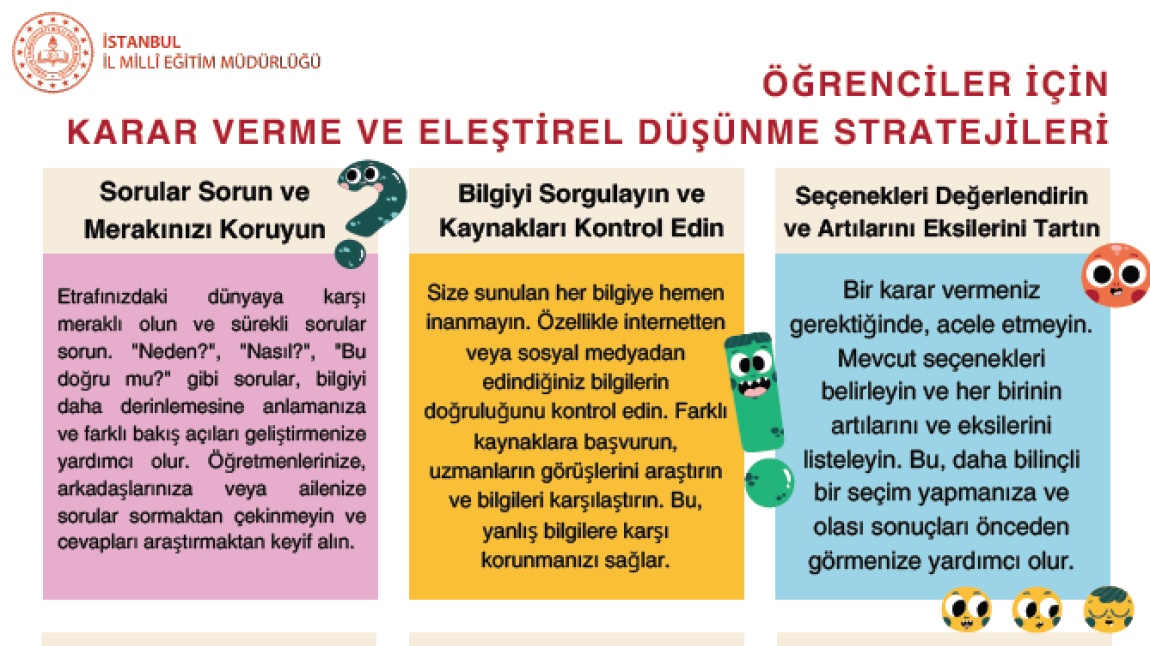 ''Karar Verme ve Eleştirel Düşünme'' Konulu İçerikler Yayımlandı